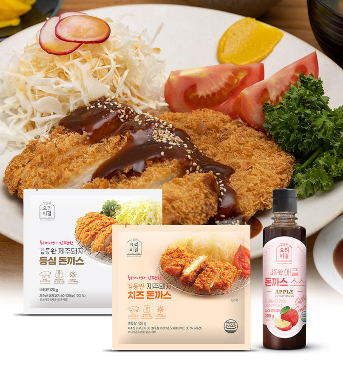 김동완 돈까스 튀겨나온 제주돼지 돈가스 6팩 구성 등심4+치즈2+소스1, 120g, 6개 직접 먹어본 ....