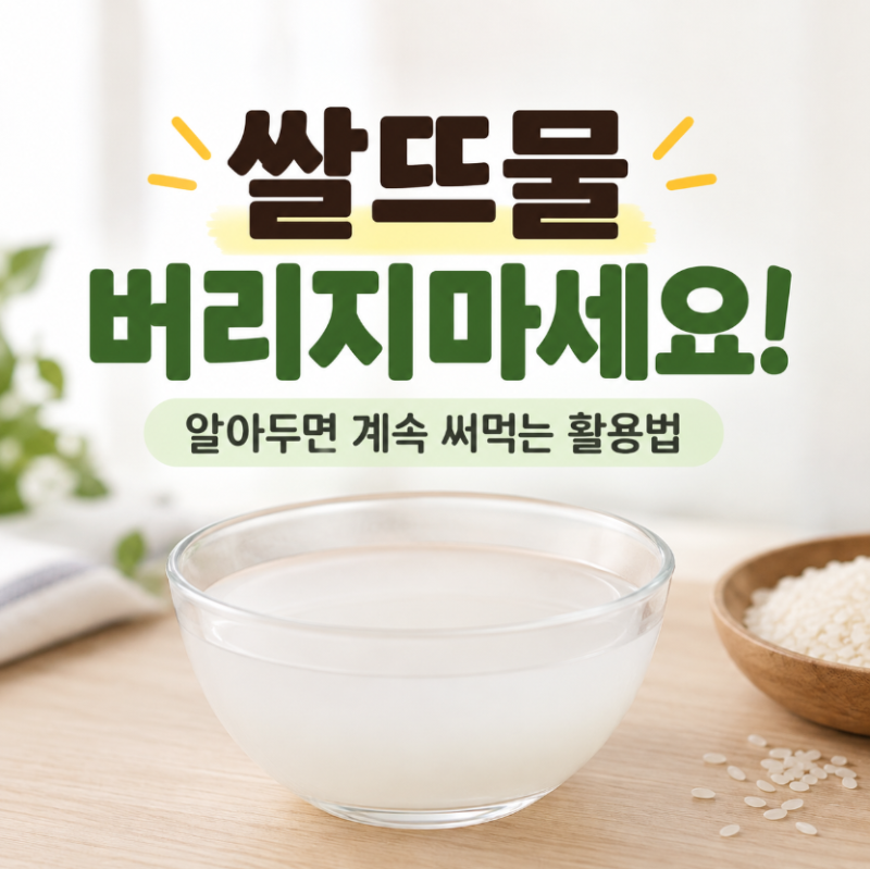 쌀뜨물 버리지마세요! 알아두면 계속 써먹는 활용법