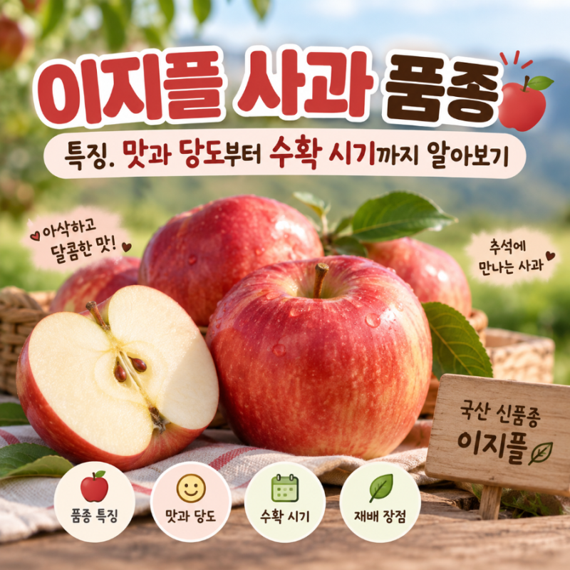 이지플 사과 품종 특징, 맛과 당도부터 수확시기까지 알아보기
