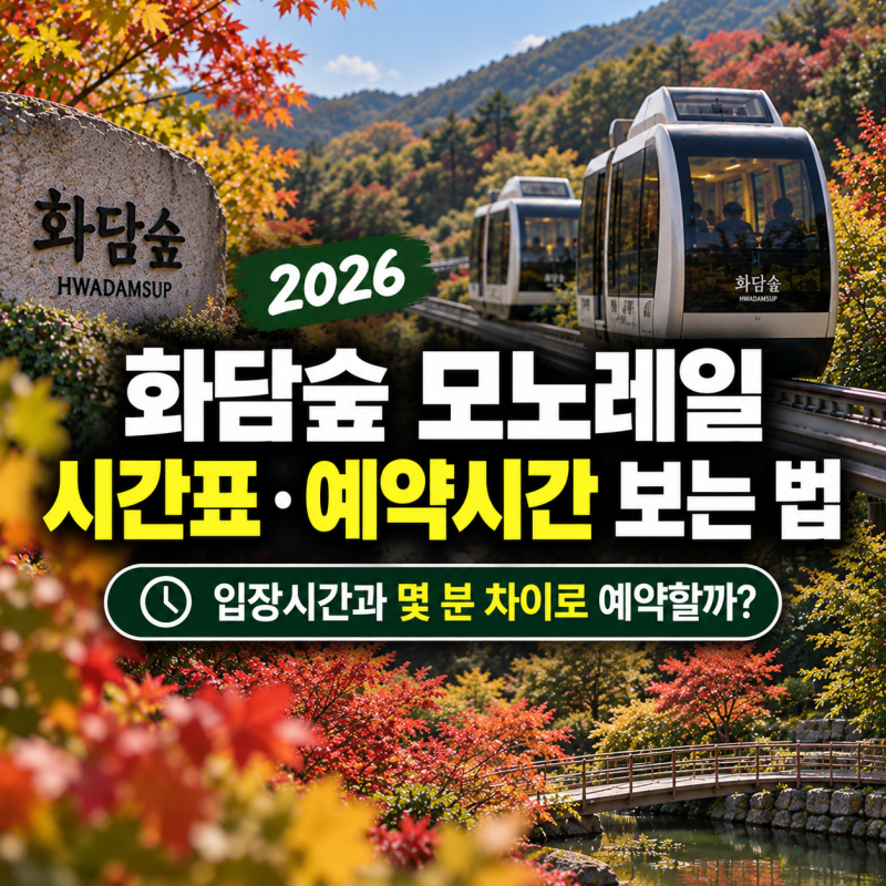 2026 화담숲 모노레일 시간표, 예약시간 보는 법｜입장시간과 몇 분 차이로 예약할까?