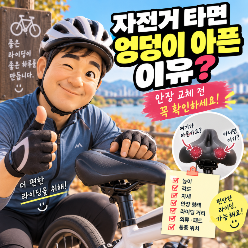 자전거 타면 엉덩이가 아픈 이유｜안장 교체 전 확인할 7가지