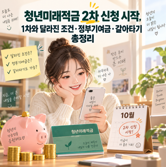 청년미래적금 2차 신청 시작, 1차와 달라진 조건·정부기여금·갈아타기 총정리