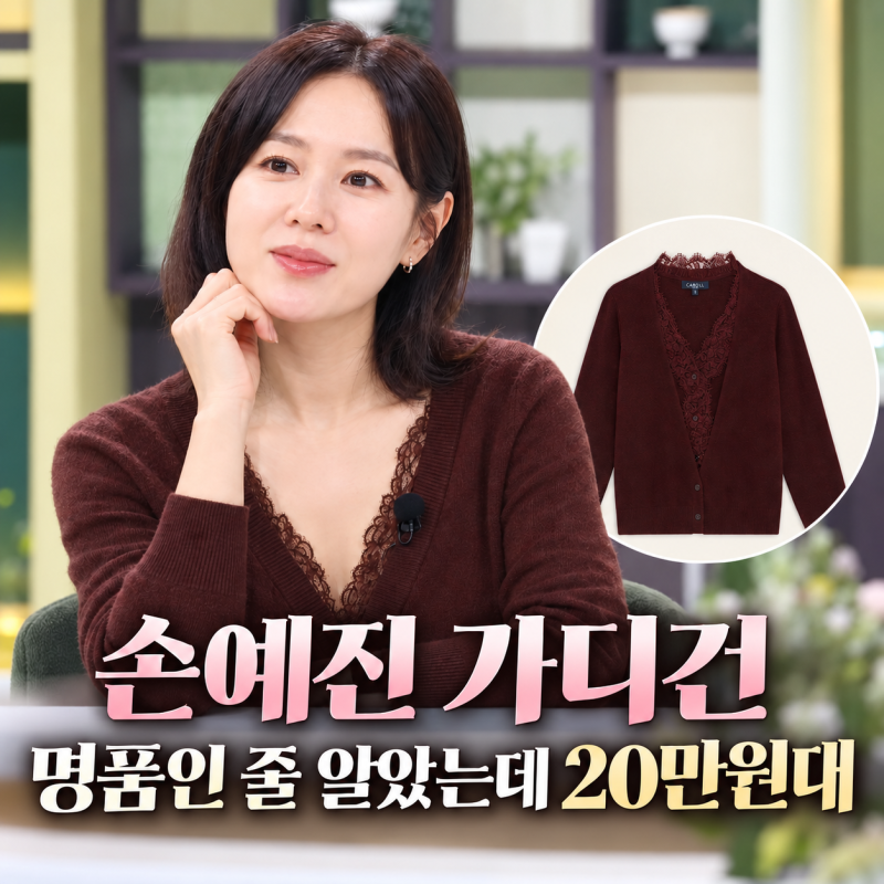 명품인 줄 알았는데 20만원대, 손예진이 입은 버건디 가디건 정체