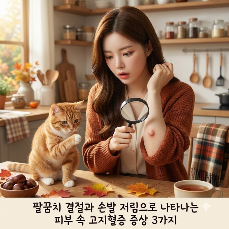 팔꿈치 결절과 손발 저림으로 나타나는 피부 속 고지혈증 증상 3가지