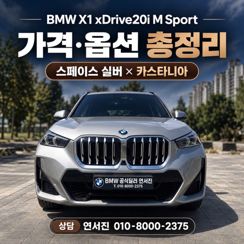 BMW X1 xDrive 20i M Sport 스페이스 실버 외장·카스타니아 시트, 실차 분위기와 가격·옵션 총정리