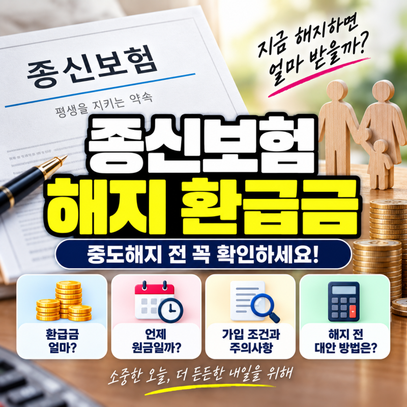 종신보험 해지 환급금 얼마나 받을까? 중도해지 전 꼭 확인할 7가지
