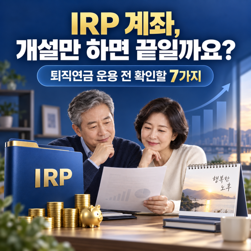 [1편] IRP 계좌, 개설만 하면 끝일까요? 퇴직연금 운용 전 확인할 7가지