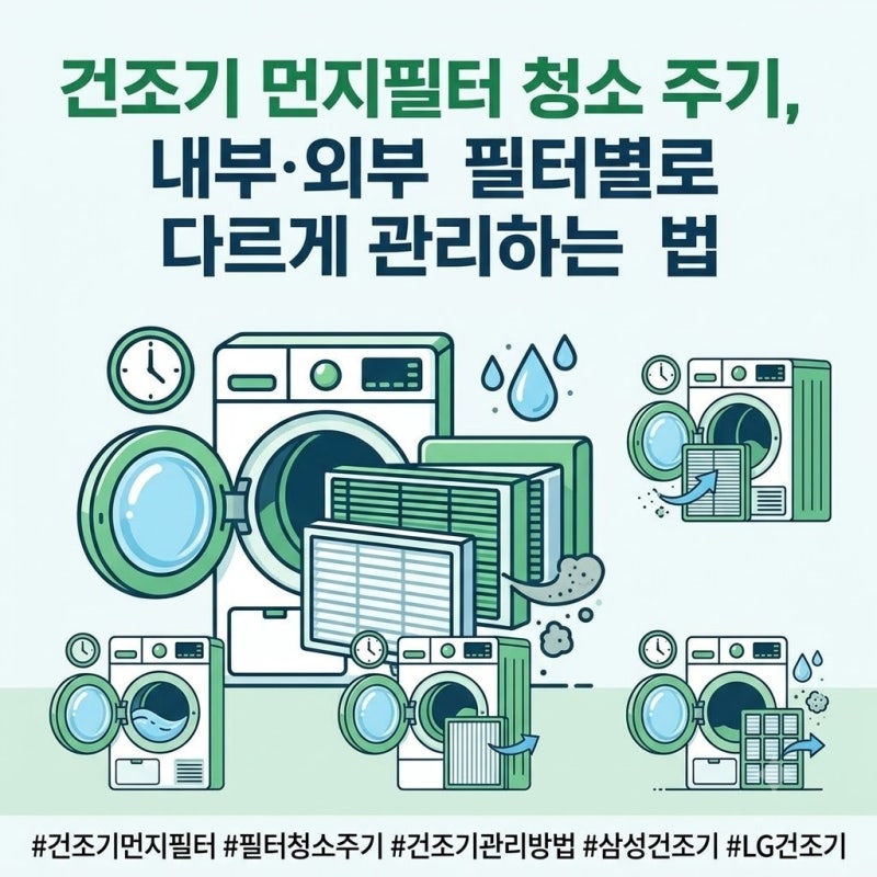 건조기 먼지필터 청소 주기, 내부·외부 필터별로 다르게 관리하는 법