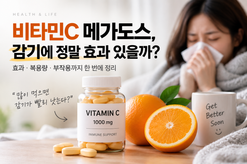 비타민C 메가도스, 감기에 정말 효과 있을까? 효과·복용량·부작용 정리
