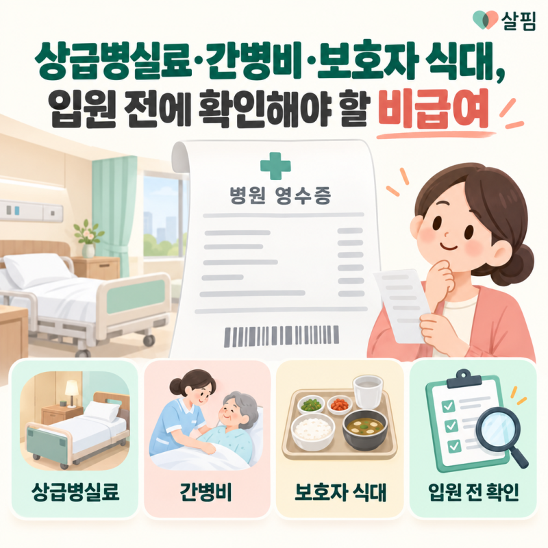 상급병실료·간병비·보호자 식대, 입원 전에 확인해야 할 비급여