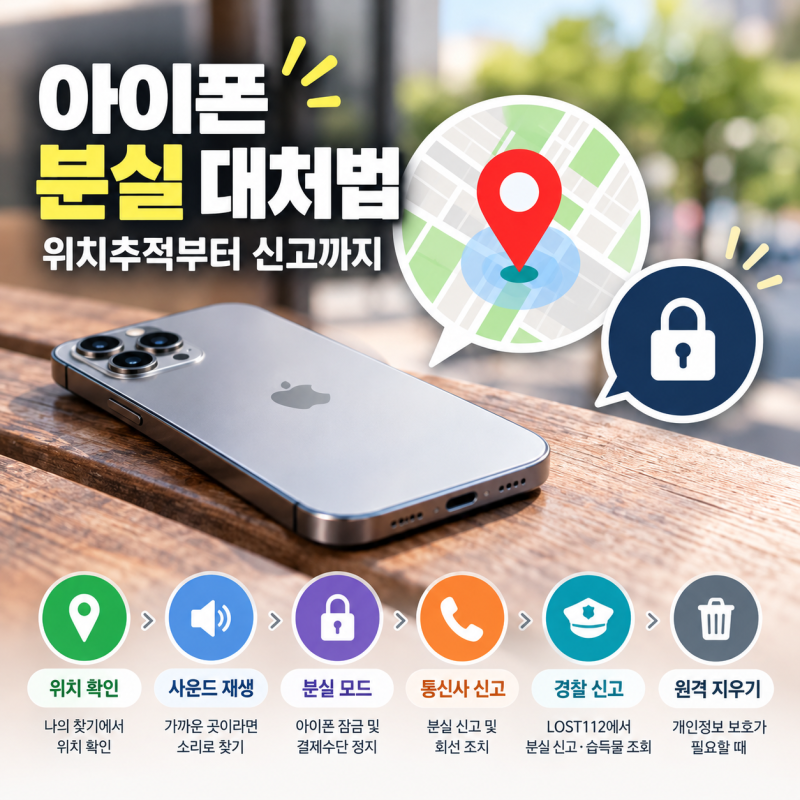 아이폰 휴대폰 잃어버렸을 때 찾는 법, 위치추적부터 분실 신고까지