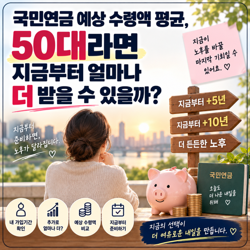 국민연금 예상 수령액 평균, 50대라면 지금부터 얼마나 더 받을 수 있을까?
