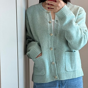 유니클로 키즈 신상 수플레얀 가디건 160 키작녀 153cm 성인 착용 후기 (내돈내산)
