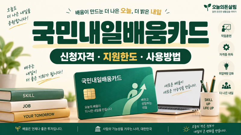 국민내일배움카드 신청자격과 지원한도, 사용방법 총정리