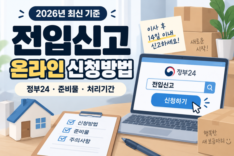 전입신고 온라인 신청방법｜정부24 준비물·처리기간까지 총정리