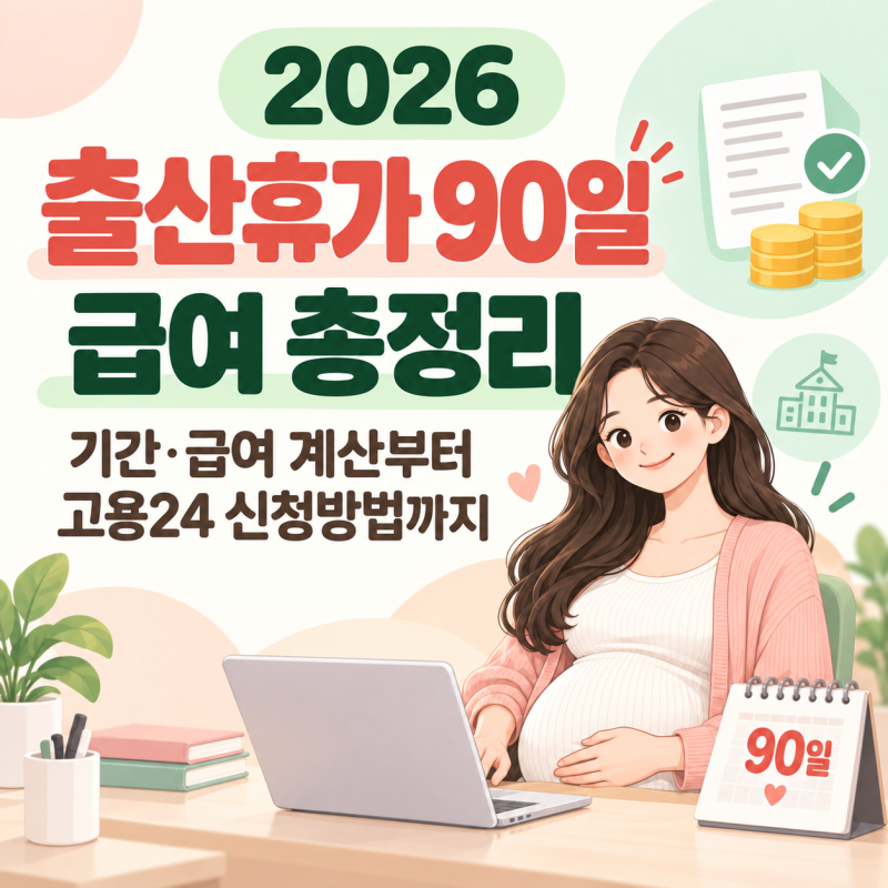 2026 출산휴가 90일 급여 총정리｜기간·급여 계산부터 고용24 신청방법까지
