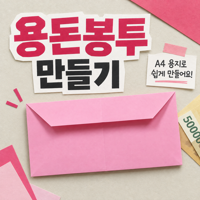 추석 설날 명절 용돈봉투 만들기 A4지로 편지봉투 접는법