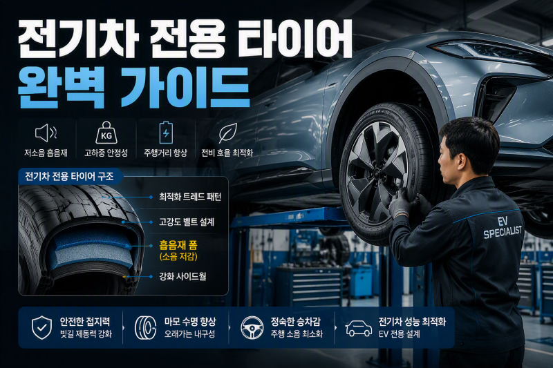 "일반 타이어 끼웠다가 전비 10% 깎이고 소음 폭탄?" 2026 전기차(EV) 전용 타이어 교체 주기와 ....