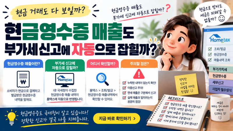62. 현금영수증 매출도 부가세 신고에 자동으로 잡힐까?