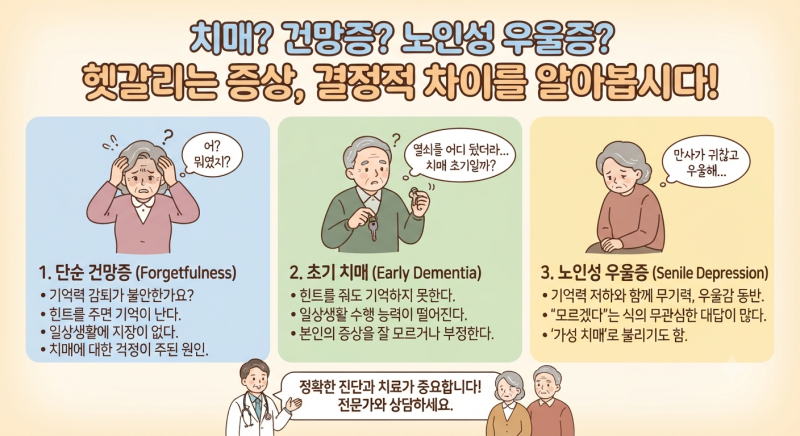 "이러다 치매 오는 거 아냐?" 깜빡하는 건망증과 노인성 우울증의 결정적 차이