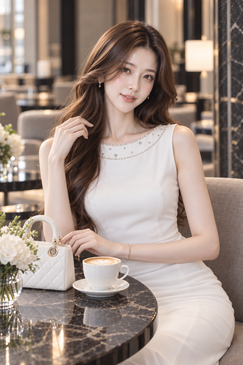 아이보리·블랙 머메이드 미디 원피스 (천안 홀복ㅣ홀복 추천)