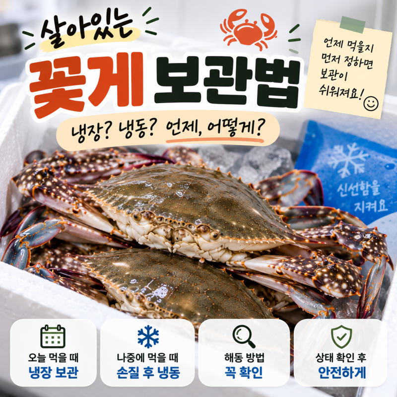 살아있는 꽃게 보관법, 냉장 냉동 나누는 기준