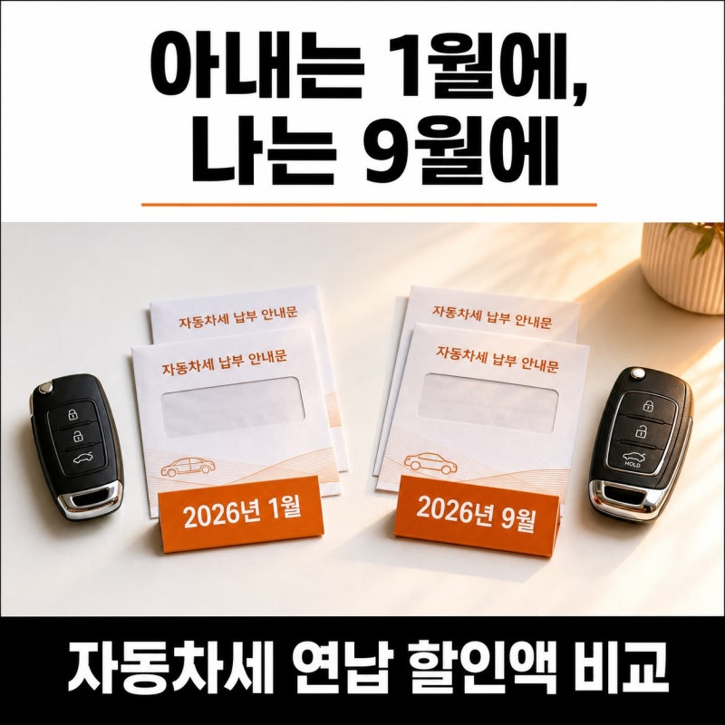 "부부가 신청 시점이 달랐다" 자동차세 연납 할인액 차이 계산기