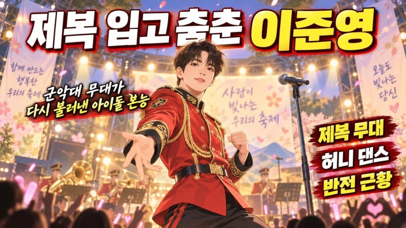 이준영 군악대 제복 허니 댄스 화제, 입대 두 달 만에 무대가 주목받은 이유