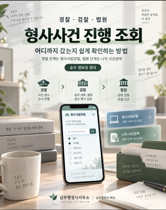 형사사건 진행 조회, 경찰.검찰.법원 어디까지 갔는지 확인하는 방법