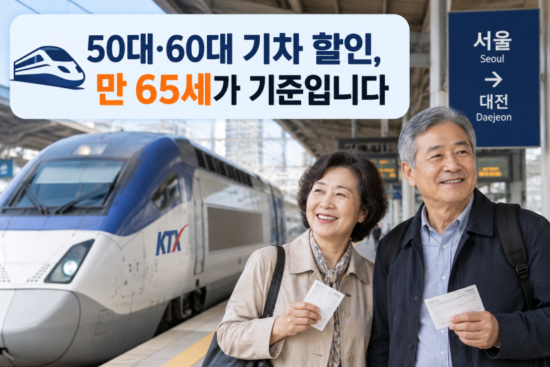 2026년 50대·60대 기차·교통비 할인 총정리 (KTX, 지하철)