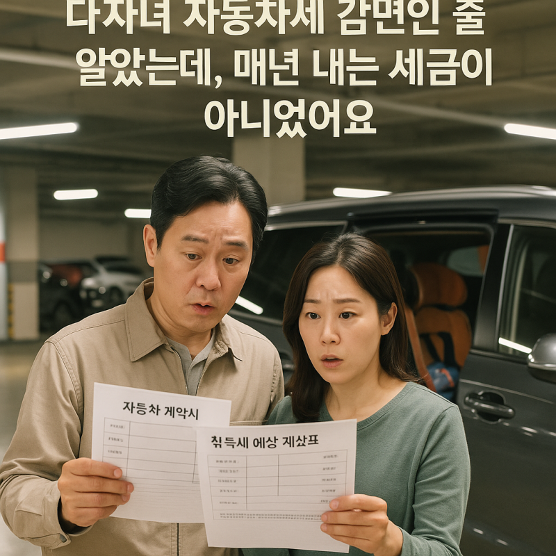 자동차 취득세 다자녀 감면 조건, 매년 내는 자동차세와 다른 점