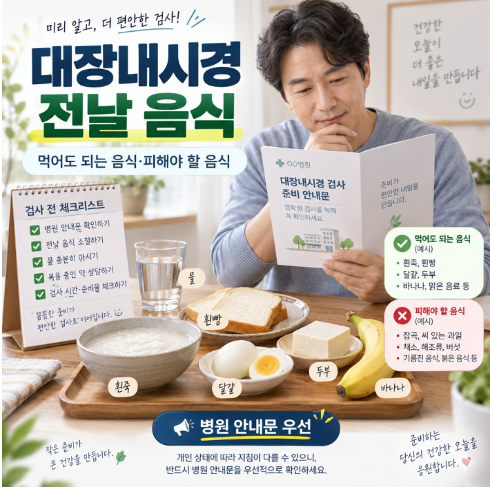 대장내시경 용종 제거 후 음식, 먹어도 되는 음식과 피해야 할 음식 총정리