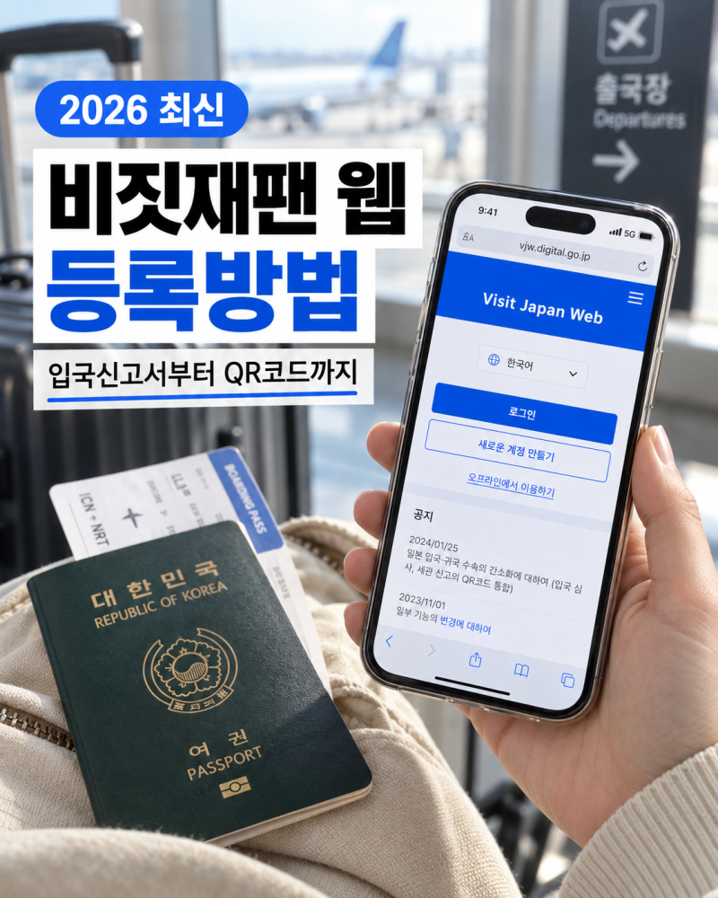 비짓재팬 웹 등록방법 2026｜일본 입국신고서 작성부터 QR코드까지