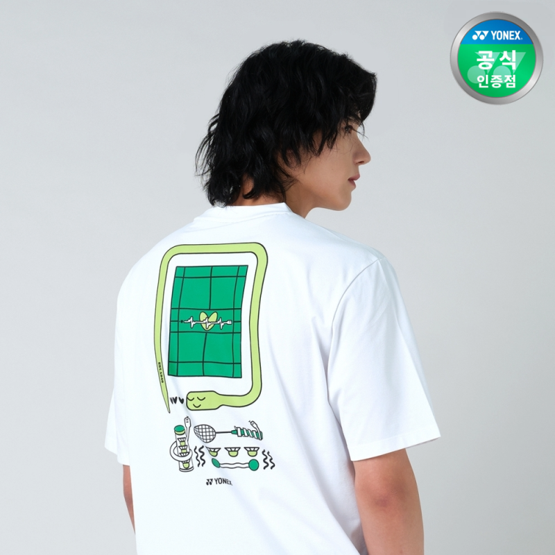 요넥스 251TS061U 배드민턴 오버핏 반팔티 남녀공용 데일리웨어 화이트 온라인전용 구매 전 확....