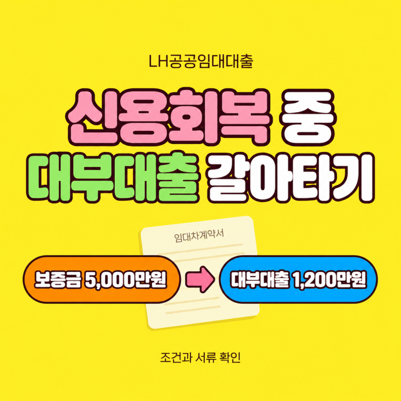 LH공공임대대출 신용회복 중 대부 대출 갈아타는 조건과 서류