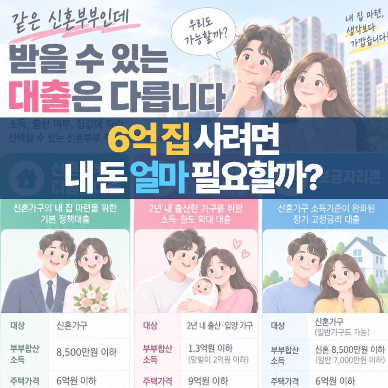 신혼부부 연봉 합쳐 1억이면 어떤 대출 받을까…2026년 9월 다시 계산해봤습니다
