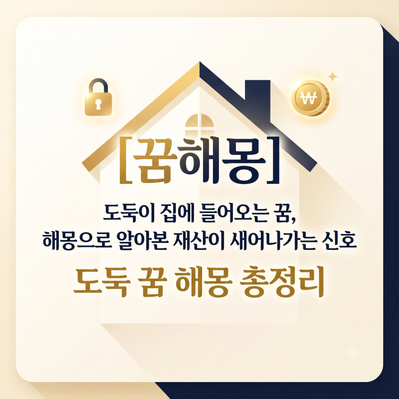 [꿈해몽]"도둑이 집에 들어오는 꿈, 해몽으로 알아본 재산이 새어나가는 신호"도둑 꿈 해몽 ....