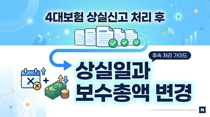 4대보험 상실신고 처리 후 상실일과 보수총액이 변경되었다면 추가로 어떤 신고가 필요할까....