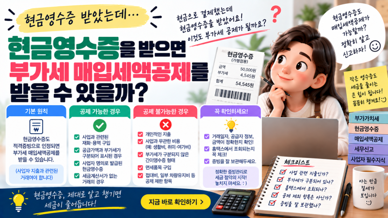 71. 현금영수증을 받으면 부가세 매입세액공제를 받을 수 있을까?