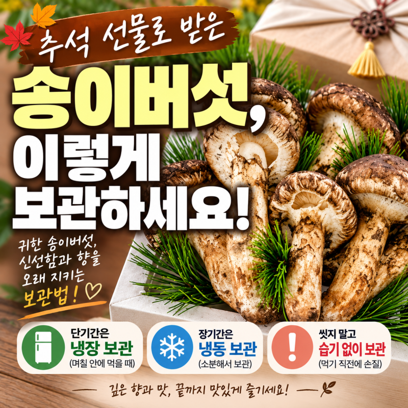 추석 선물로 받은 송이버섯, 어떻게 보관하세요.