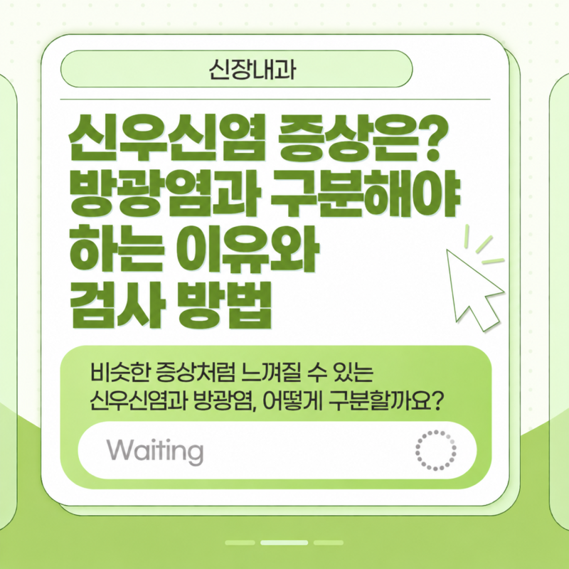 대구 신장내과 신우신염 증상은? 방광염과 구분해야 하는 이유와 검사 방법