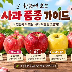 사과 품종 종류 총정리 홍로·아리수·감홍·시나노골드·부사 맛과 제철 비교