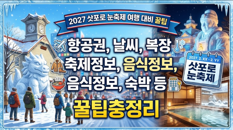 2027 삿포로 눈축제 완벽 가이드 | 항공권·날씨·복장·숙소 총정리