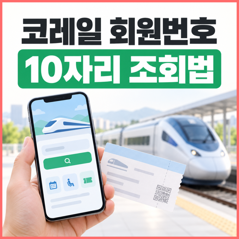 코레일 회원번호 조회 찾기 방법 (코레일톡 10자리)