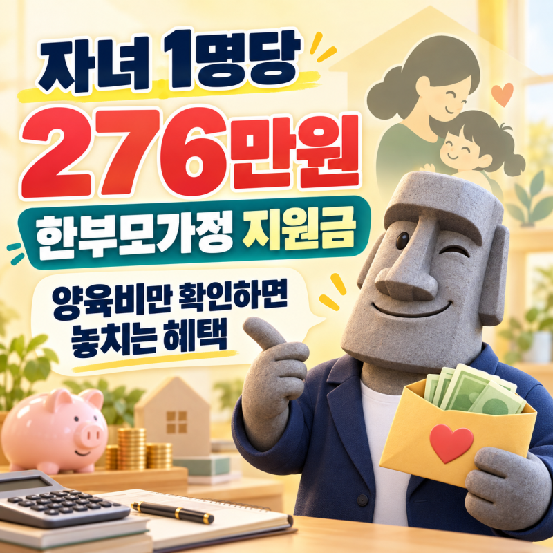 "자녀 1명당 276만원" 한부모가정 지원금, 양육비만 확인하면 놓치는 혜택