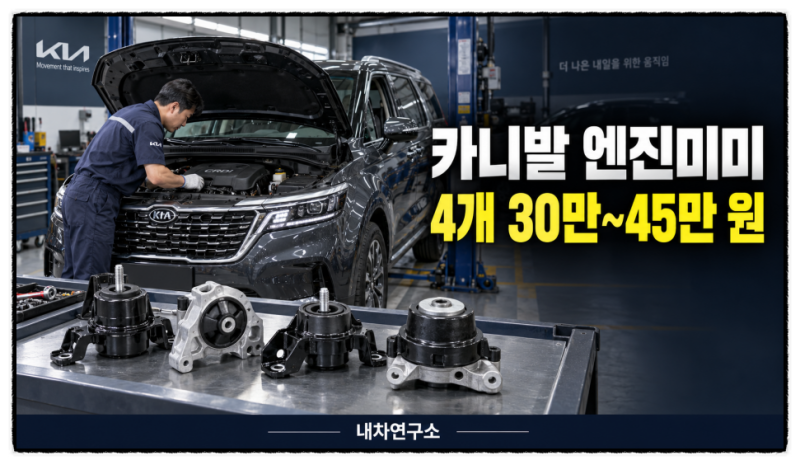 카니발 엔진미미 교체 비용, 4개 세트 30만~45만 원인 이유