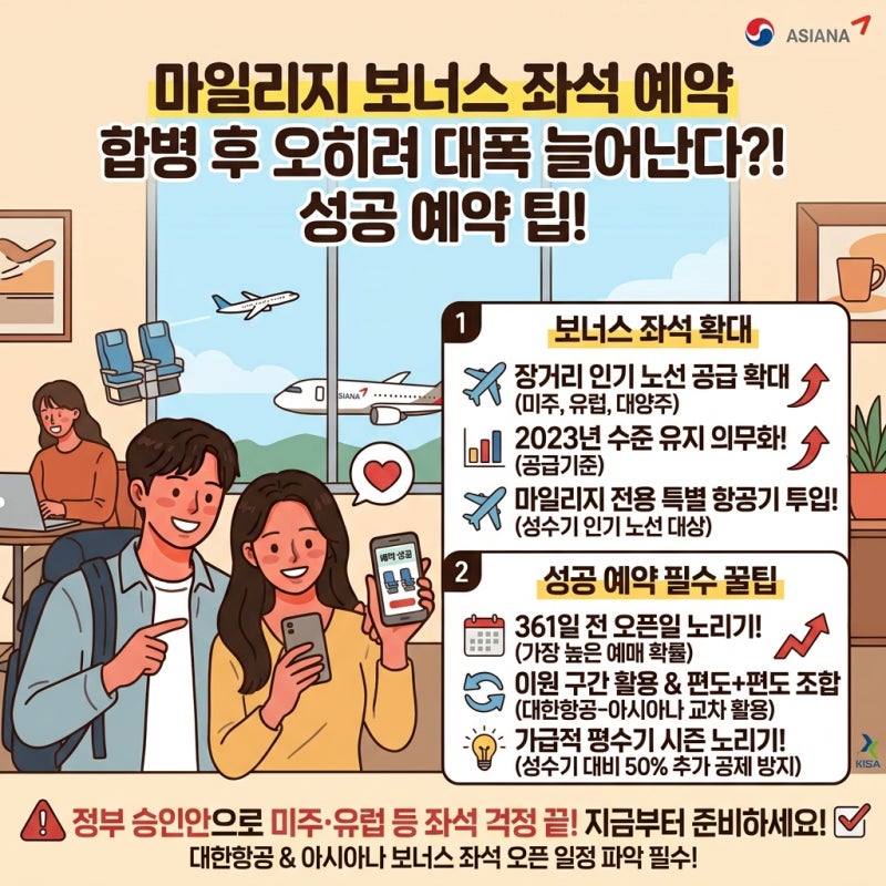 대한항공 아시아나 마일리지로 유럽·미주 보너스 항공권 잡는 꿀팁