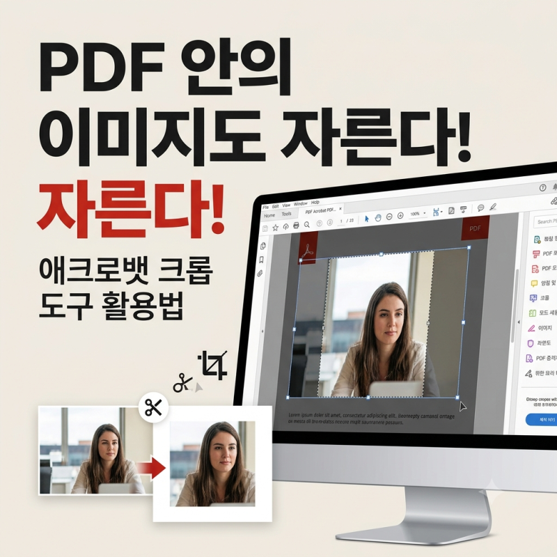 [PDF 꿀팁] 아크로뱃(Acrobat)에서 PDF 내 이미지를 바로 자르는 방법! (개체 편집 크롭 도구)