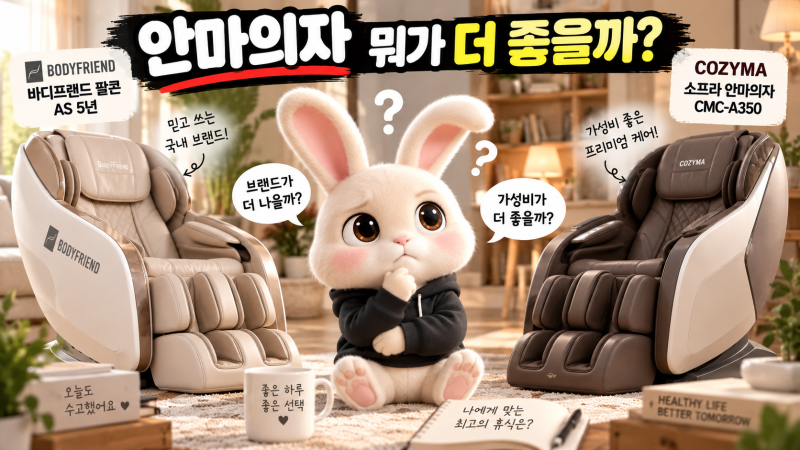 안마의자 추천 비교｜코지마 CMC-A350 vs 바디프랜드 팔콘i 내게 맞는 제품은? 12만원 포인트 받....