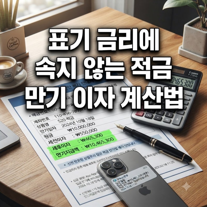 적금 만기 이자 계산법과 세후 수령액 계산, 단리·복리 차이 총정리